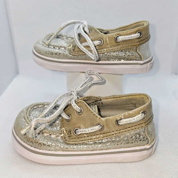 Sperry Top-Sider Bahama Crib Sz 2M Slip-on Silver Circle Print - Picture 6 of 13